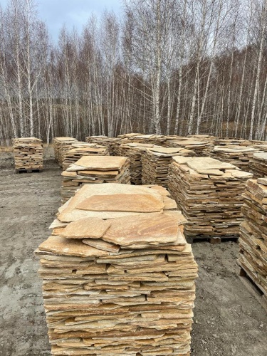 Плитняк златолит жёлтый для фасада 1,5-3 см купить в Михайловске