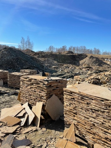 Плитняк златолит жёлтый золотистый для отмостки купить в Михайловске