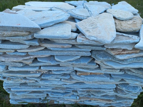 Плитняк златолит зелёный галтованный для цоколя купить в Михайловске