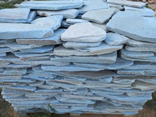 Плитняк златолит зелёный галтованный для цоколя купить в Михайловске